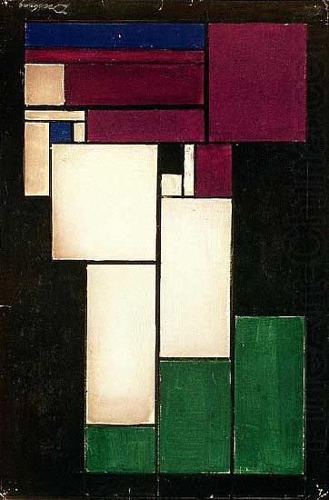 Design for Stained-glass Composition Female Head., Theo van Doesburg
